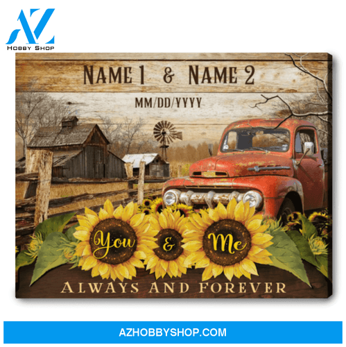 Personalized Gift For Married Couple Farmhouse Wall Art Decor You and me Always and forever