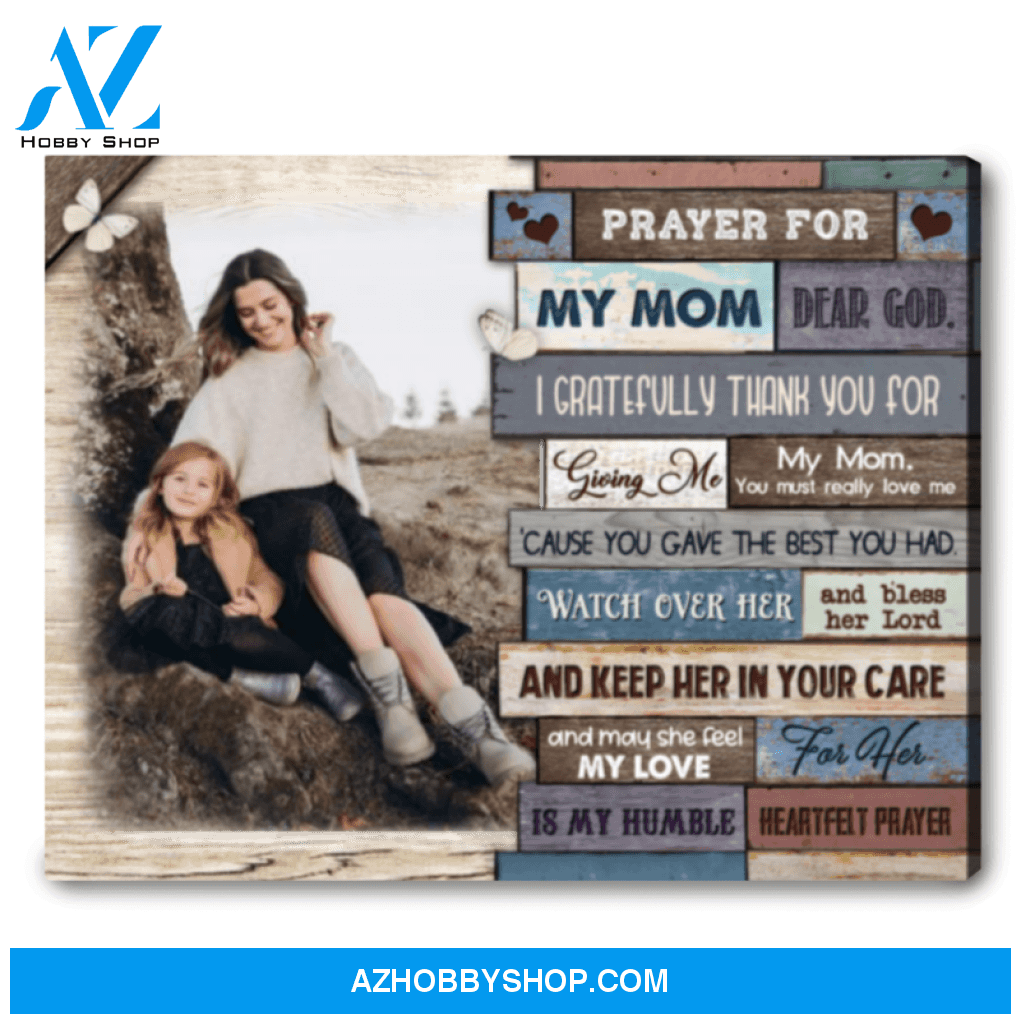 Personalized Gift For Mom Beautiful Prayer For Mother Canvas Wall Art Print