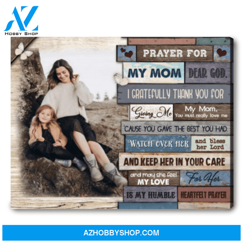 Personalized Gift For Mom Beautiful Prayer For Mother Canvas Wall Art Print