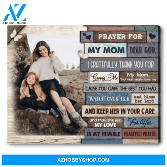 Personalized Gift For Mom Beautiful Prayer For Mother Canvas Wall Art Print