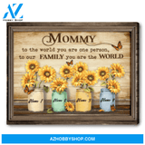 Personalized Gift For Mother's Day To Our Family You Are The World Canvas Art Print