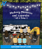 Personalized Gift For Same Sex Couple - Personalized Camping Blanket - 2 Women & 6 Kids Night Beach Camping Quilt Blanket V5