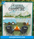 Personalized Gift For Same Sex Couple - Personalized Camping Blanket - Man & Man Camping Quilt Blanket - Life is better around the campfire