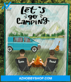 Personalized Gift For Same Sex Couple - Personalized Camping Blanket - Man & Man Camping Quilt Blanket V4 - Let's go camping