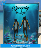 Personalized Gift For Scuba Diver Blanket - Gift Idea for Couples, Diving Lovers Quilt Blanket - Deeply in love