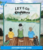 Personalized Gift For Single Mom - Mom & 2 kids fishing quilt - Best mother’s day gift ideas