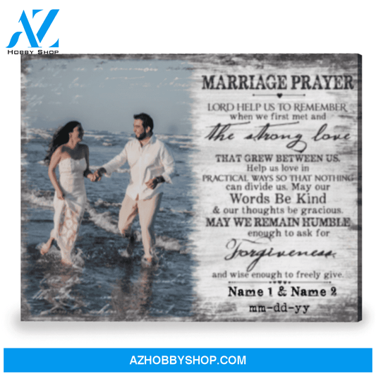 Personalized Gift For Wedding Shower Marriage Prayer Canvas Wall Art