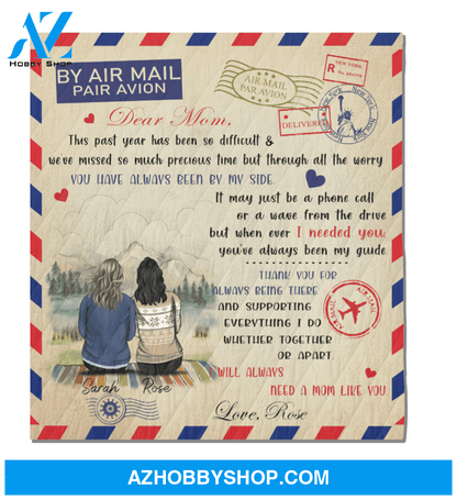 Personalized gift from daughter to mom - Dear mom personalized air mail blanket - Meaningful messages for mother’s day - 9AGFF3