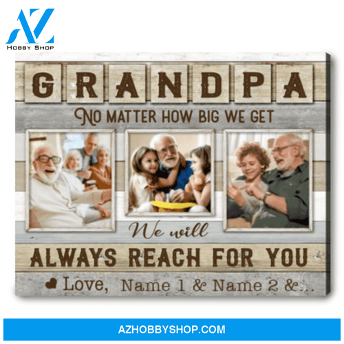 Personalized Gift Ideas for Grandpa Custom Photo Canvas Print