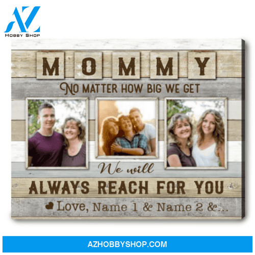 Personalized Gift Ideas for Mom Custom Photo Canvas Print Mommy No matter how big we get