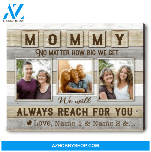 Personalized Gift Ideas for Mom Custom Photo Canvas Print Mommy No matter how big we get