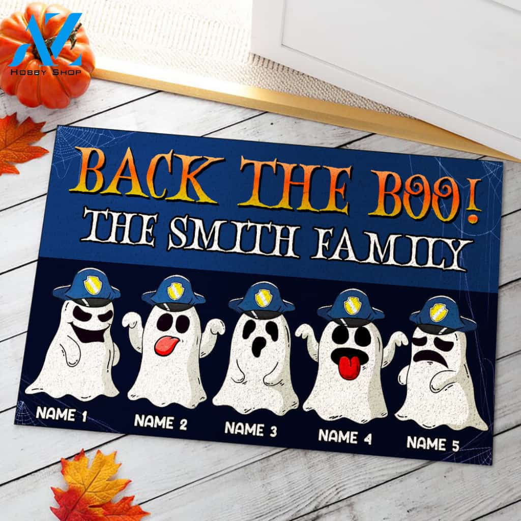 Personalized Gift Ideas For Police Family Back The Boo GO1DOR-NTQN1109 Custom Doormat