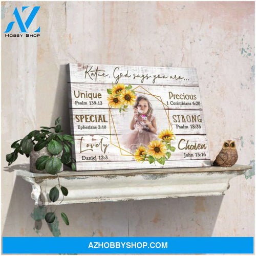 Personalized Gifts For Daughter Christian Wall Art God Says You Are Canvas Print