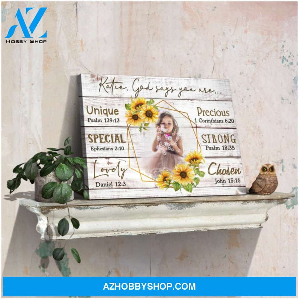 Personalized Gifts For Daughter Christian Wall Art God Says You Are Canvas Print