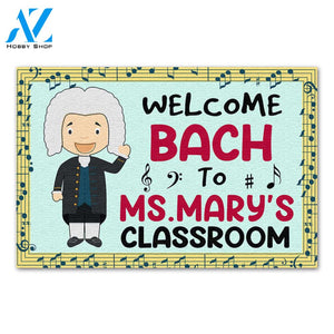 Personalized Gifts Idea For Music Teacher, Welcome Bach To Custom Musical Classroom Doormat