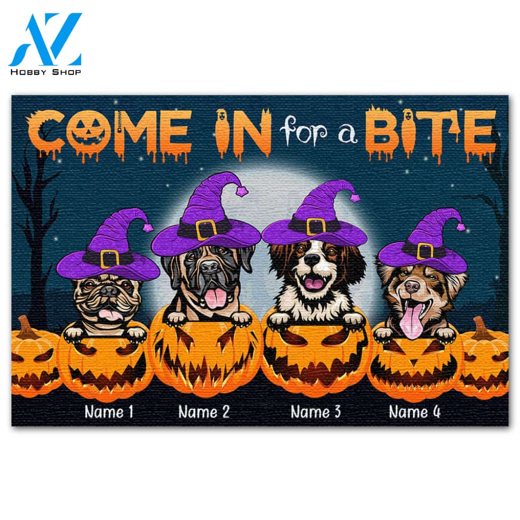 Personalized Gifts Ideas For Dog Lovers, Come in for a bite Custom Doormat