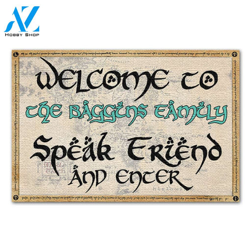 Personalized Gifts Ideas For Family Speak friend and enter Custom Welcome Doormat