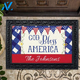 Personalized God Bless America Doormat - 18" x 30"