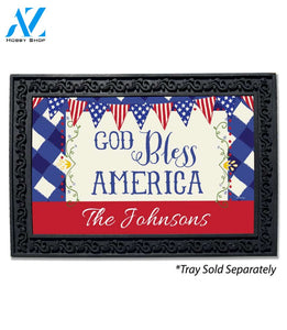Personalized God Bless America Doormat - 18" x 30"