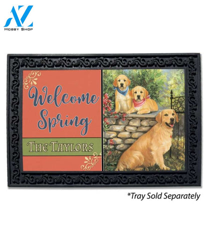 Personalized Golden Retrievers at the Gate Doormat - 18" x 30"