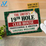 Personalized Golf 19th Hole Golfers Welcome Customized Doormat