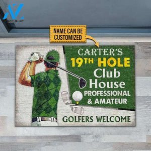 Personalized Golf 19th Hole Welcome Customized Doormat
