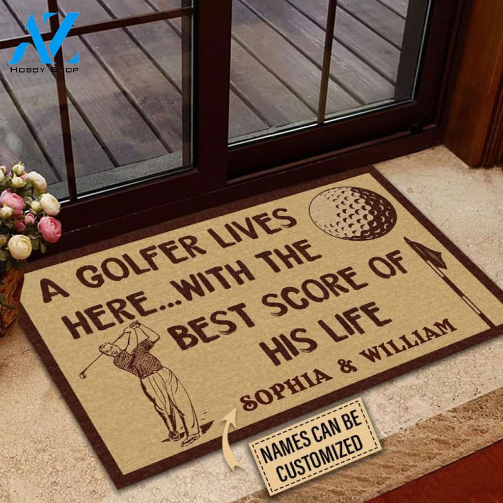 Personalized Golf The Best Score Customized Doormat | WELCOME MAT | HOUSE WARMING GIFT