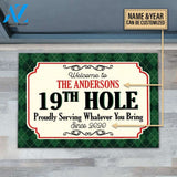 Personalized Golf Welcome 19th Hole Custom Doormat