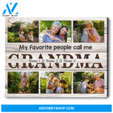 Personalized Grandma Photo Collage Canvas Gift For Grandparents
