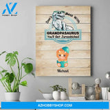 Personalized Grandpa Canvas - Grandad Fathers Day Gifts - Up To 8 Dinosaurs