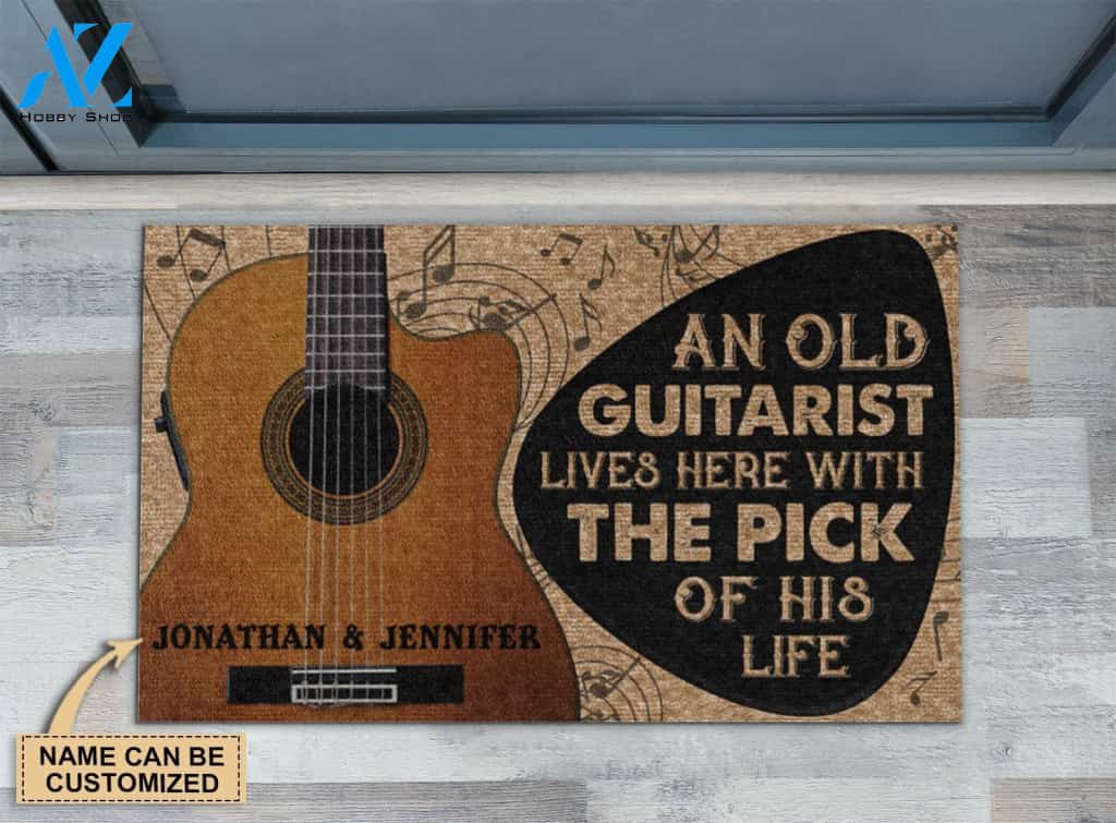 Personalized Guitar The Pick Of His Life Customized Doormat