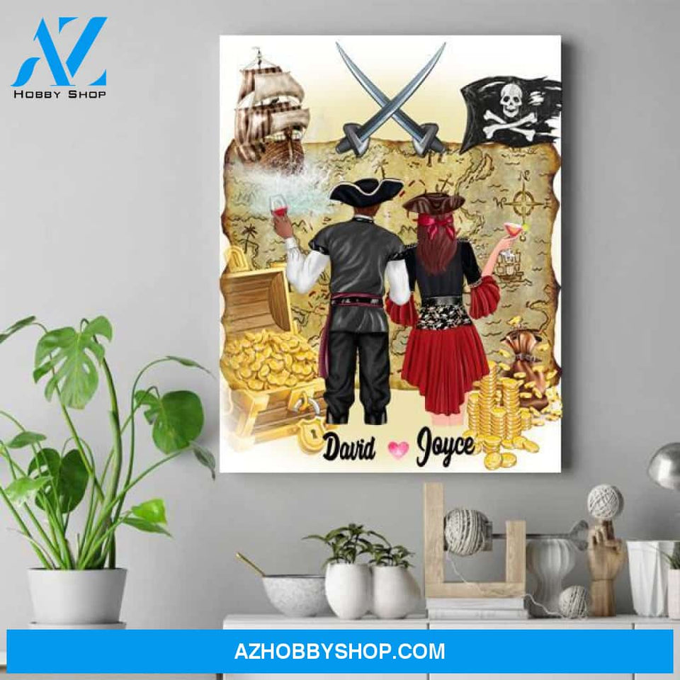 Personalized Halloween Canvas Art - Cool Halloween Gifts - Couple Canvas Wall Art