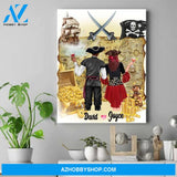 Personalized Halloween Canvas Art - Cool Halloween Gifts - Couple Canvas Wall Art