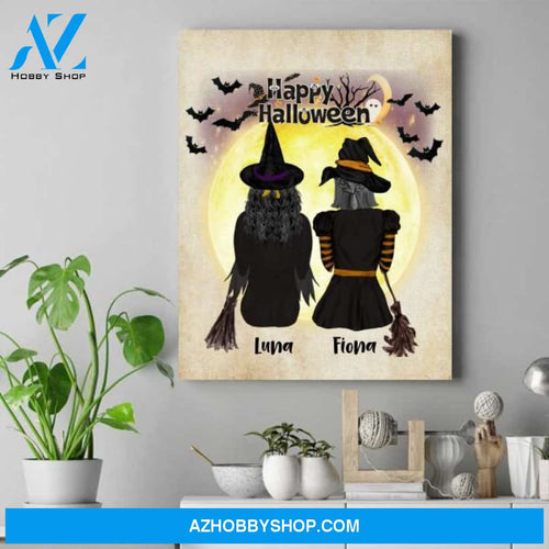 Personalized Halloween Canvas Art - Gift Ideas For Witchy Friends - Best Birthday Gifts For Bff