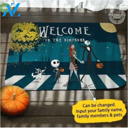 Personalized Halloween Nightmare Before Christmas Doormat