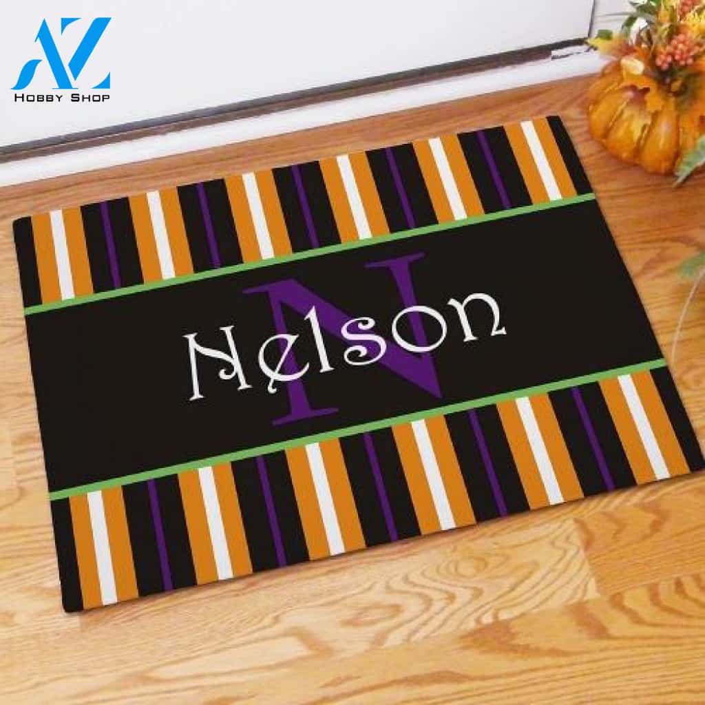 Personalized Halloween Themed Name Doormat