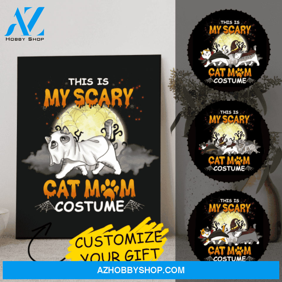 Personalized Halloween Wall Prints - Best Gifts For Cat Moms - Up To 3 Cats