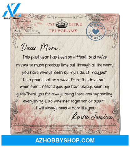 Personalized Handwritten Letter Blanket - Dear Mom Love Mom, Letter Quilt Blanket Personalized gift from son/daughter to mom