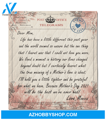 Personalized Handwritten Letter Blanket - Dear Mom Love Letter Quilt Blanket - Personalized gift from son/daughter to mom