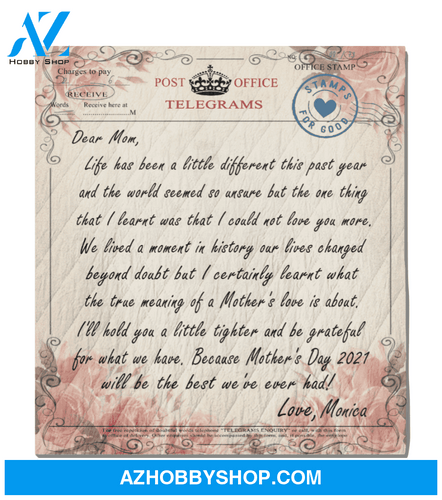 Personalized Handwritten Letter Blanket - Dear Mom Love Letter Quilt Blanket - Personalized gift from son/daughter to mom