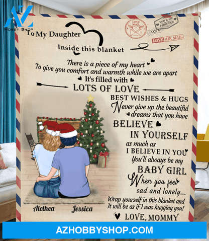 Personalized handwritten letter blanket - Best Christmas Gift for Daughter - To My Daughter Mom & Adult Daughter Love Letter Fleece Blanket V2 - Believe in Yourself