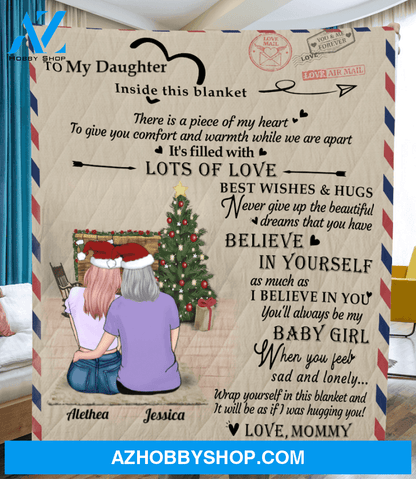 Personalized handwritten letter blanket - Best Christmas Gift for Daughter - To My Daughter Mom & Adult Daughter Love Letter Quilt Blanket - I believe in you