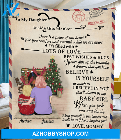 Personalized handwritten letter blanket - Best Christmas Gift for Daughter - To My Daughter Mom & Adult Daughter or Little Daughter Love Letter Fleece Blanket