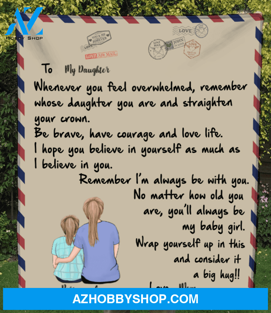 Personalized handwritten letter blanket - Best Christmas Gift for Daughter - To My Daughter Mom & Little Daughter Love Letter Fleece Blanket