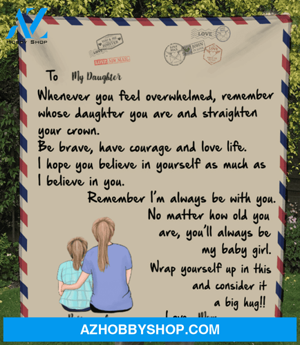 Personalized handwritten letter blanket - Best Christmas Gift for Daughter - To My Daughter Mom & Little Daughter Love Letter Fleece Blanket