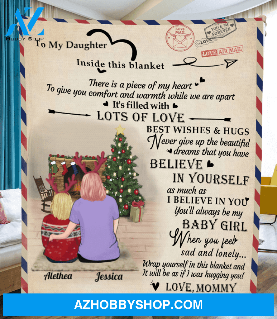 Personalized handwritten letter blanket - Best Christmas Gift for Daughter - To My Daughter Mom & Little Daughter Love Letter Fleece Blanket - I believe in you