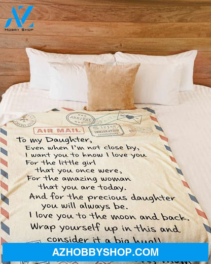 Personalized handwritten letter blanket - Best Christmas Gift for Daughter - To My Daughter Mom & Daughter Love Letter Fleece Blanket