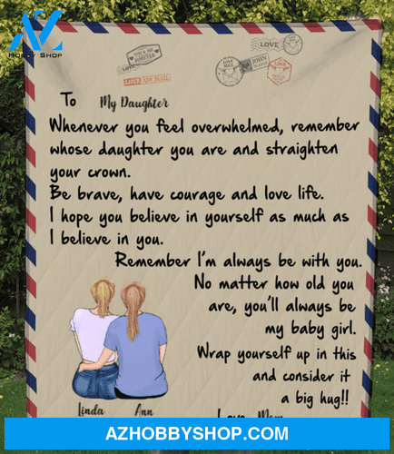 Personalized handwritten letter blanket - Best Christmas Gift for Daughter - To My Daughter Mom & Daughter Love Letter Quilt Blanket