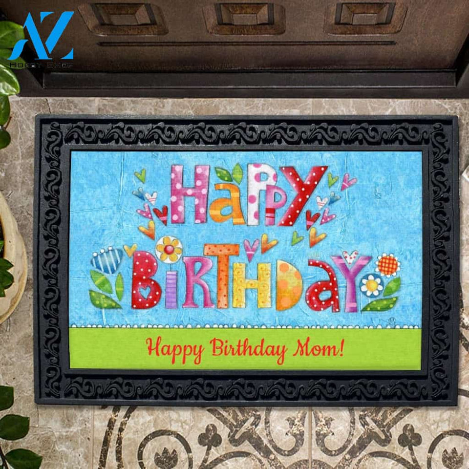 Personalized Happy Birthday Doormat - 18" x 30"