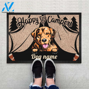 Personalized Happy camper 123 dog Doormat, Dog mat custom, Pawprints Doormat, dog doormat, camping doormat, happy camper dog, dog gift, dog mat, custom dog - Dog mat custom